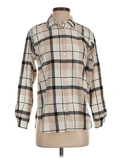 Pre-owned Ann Taylor Loft 3/4 Sleeve Blouse In Tan