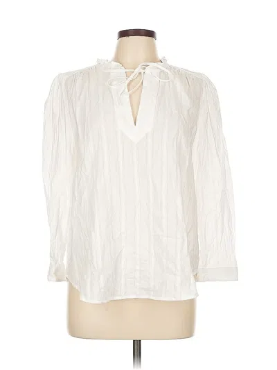 Pre-owned Ann Taylor Loft 3/4 Sleeve Blouse In White