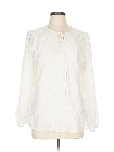 Pre-owned Ann Taylor Loft 3/4 Sleeve Blouse In White
