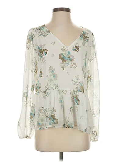 Pre-owned Ann Taylor Loft 3/4 Sleeve Blouse In White