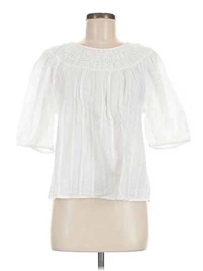 Pre-owned Ann Taylor Loft 3/4 Sleeve Blouse In White