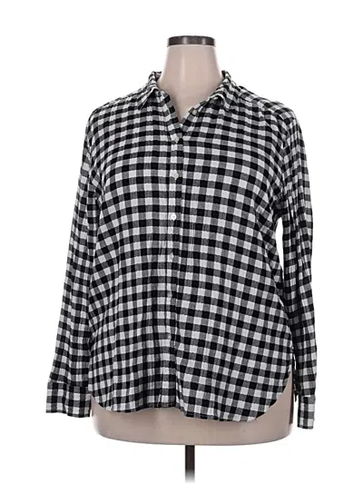 Pre-owned Ann Taylor Loft 3/4 Sleeve Button Down Shirt In Black
