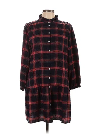 Pre-owned Ann Taylor Loft 3/4 Sleeve Button Down Shirt In Burgundy