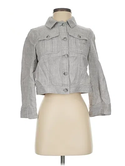 Pre-owned Ann Taylor Loft 3/4 Sleeve Button Down Shirt In Gray