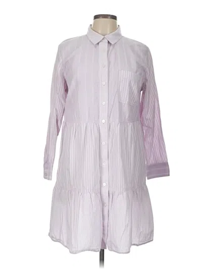 Pre-owned Ann Taylor Loft 3/4 Sleeve Button Down Shirt In Purple
