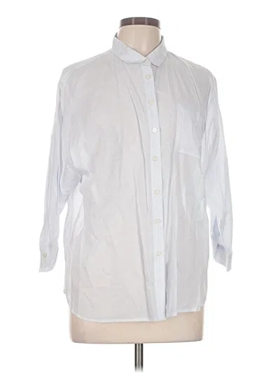 Pre-owned Ann Taylor Loft 3/4 Sleeve Button Down Shirt In White
