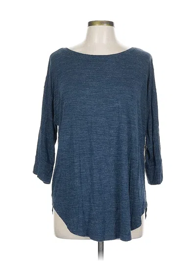 Pre-owned Ann Taylor Loft 3/4 Sleeve T-shirt In Blue