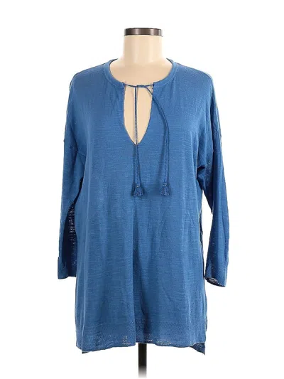 Pre-owned Ann Taylor Loft 3/4 Sleeve T-shirt In Blue