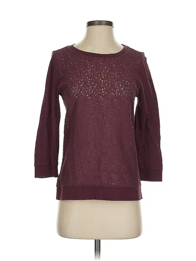 Pre-owned Ann Taylor Loft 3/4 Sleeve T-shirt In Burgundy