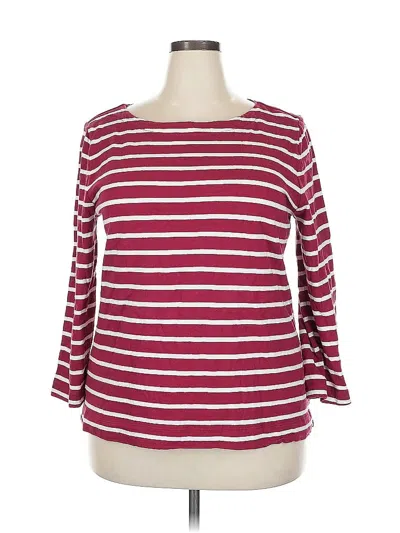 Pre-owned Ann Taylor Loft 3/4 Sleeve T-shirt In Burgundy