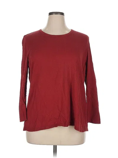 Pre-owned Ann Taylor Loft 3/4 Sleeve T-shirt In Burgundy