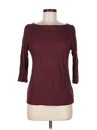 Pre-owned Ann Taylor Loft 3/4 Sleeve T-shirt In Burgundy