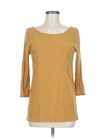 Pre-owned Ann Taylor Loft 3/4 Sleeve T-shirt In Gold