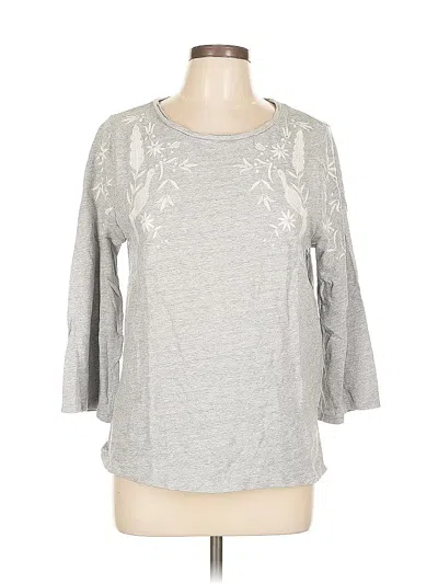 Pre-owned Ann Taylor Loft 3/4 Sleeve T-shirt In Gray