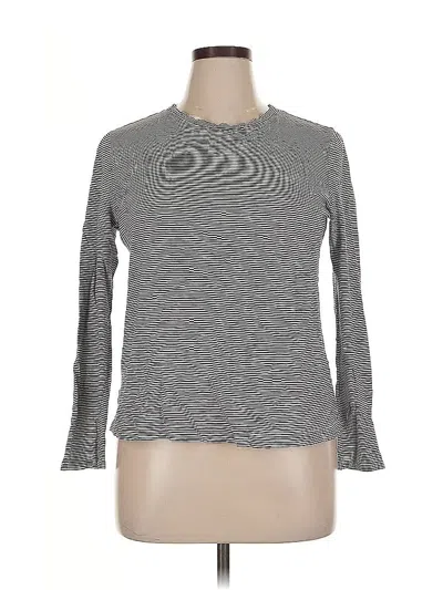 Pre-owned Ann Taylor Loft 3/4 Sleeve T-shirt In Gray