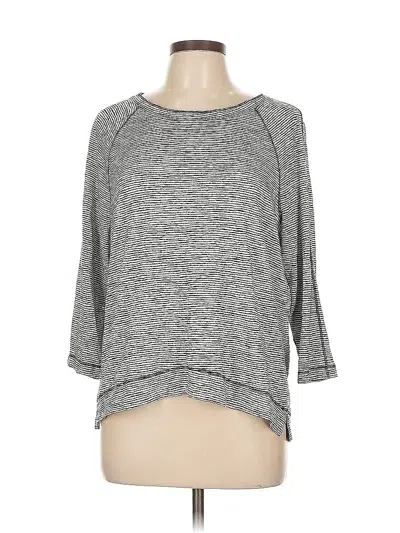 Pre-owned Ann Taylor Loft 3/4 Sleeve T-shirt In Gray