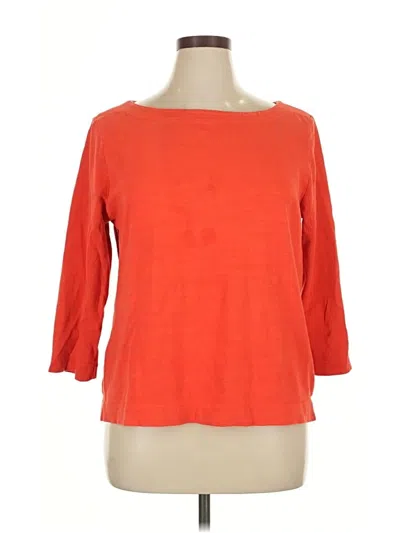 Pre-owned Ann Taylor Loft 3/4 Sleeve T-shirt In Orange