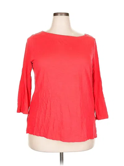 Pre-owned Ann Taylor Loft 3/4 Sleeve T-shirt In Red
