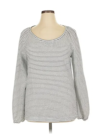 Pre-owned Ann Taylor Loft 3/4 Sleeve T-shirt In Silver