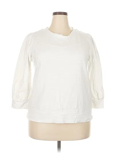 Pre-owned Ann Taylor Loft 3/4 Sleeve T-shirt In White