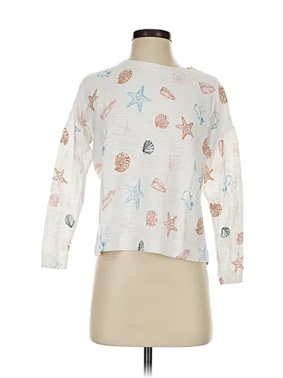 Pre-owned Ann Taylor Loft 3/4 Sleeve T-shirt In White