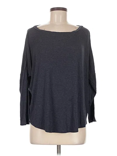 Pre-owned Ann Taylor Loft 3/4 Sleeve Top Gray Boatneck Tops