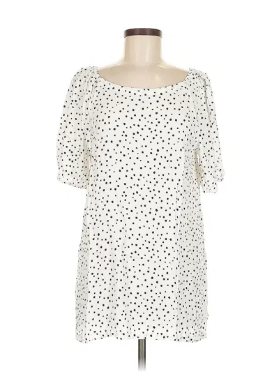 Pre-owned Ann Taylor Loft 3/4 Sleeve Top Ivory Square Neckline Tops In White