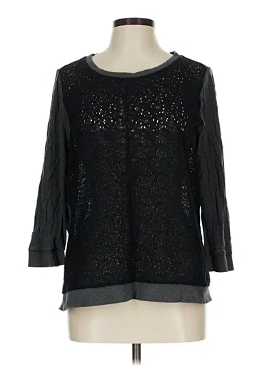 Pre-owned Ann Taylor Loft 3/4 Sleeve T-shirt In Black