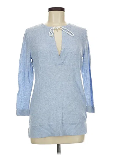 Pre-owned Ann Taylor Loft 3/4 Sleeve T-shirt In Blue
