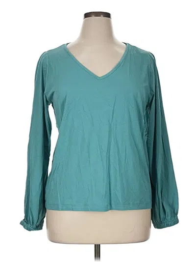 Pre-owned Ann Taylor Loft 3/4 Sleeve T-shirt In Blue