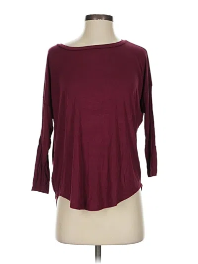 Pre-owned Ann Taylor Loft 3/4 Sleeve T-shirt In Burgundy
