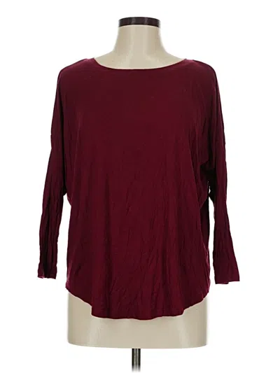 Pre-owned Ann Taylor Loft 3/4 Sleeve T-shirt In Burgundy