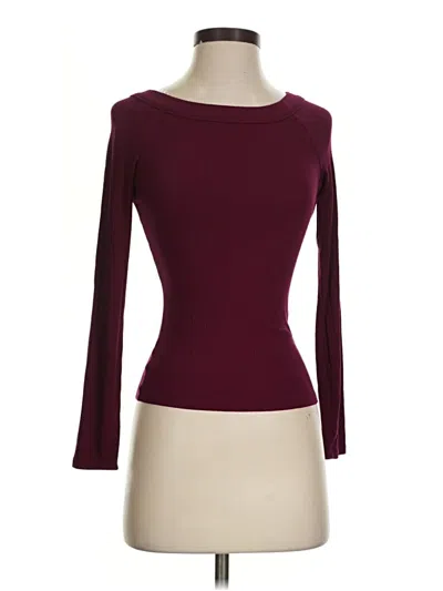 Pre-owned Ann Taylor Loft 3/4 Sleeve T-shirt In Burgundy