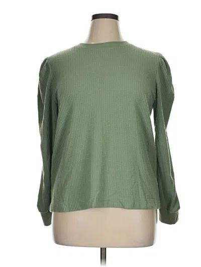 Pre-owned Ann Taylor Loft 3/4 Sleeve T-shirt In Green