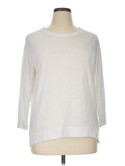 Pre-owned Ann Taylor Loft 3/4 Sleeve T-shirt In Ivory