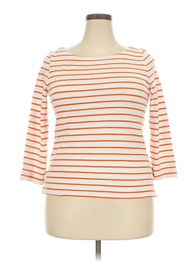 Pre-owned Ann Taylor Loft 3/4 Sleeve T-shirt In Orange