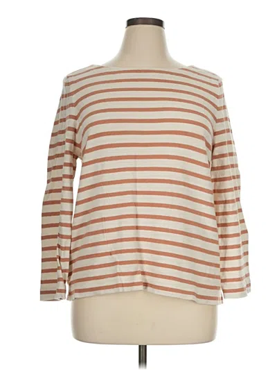 Pre-owned Ann Taylor Loft 3/4 Sleeve T-shirt In Tan
