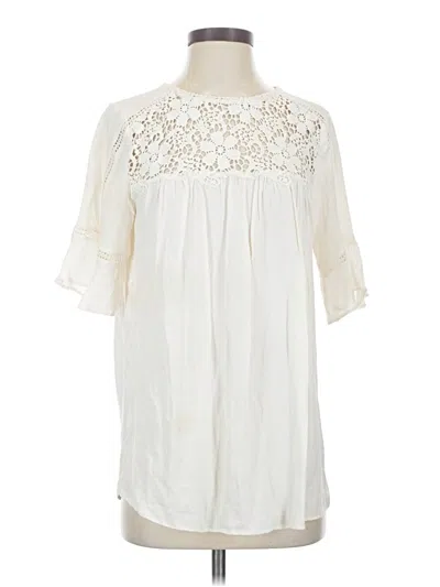 Pre-owned Ann Taylor Loft 3/4 Sleeve T-shirt In White