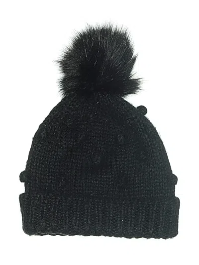 Pre-owned Ann Taylor Loft Beanie Hat In Black