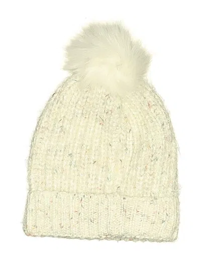 Pre-owned Ann Taylor Loft Beanie Hat In Ivory