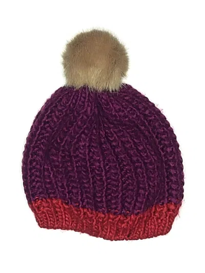 Pre-owned Ann Taylor Loft Beanie Hat In Purple