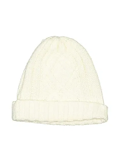 Pre-owned Ann Taylor Loft Beanie Hat In White