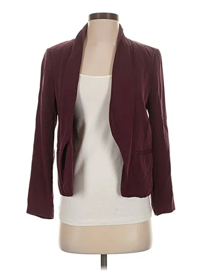 Pre-owned Ann Taylor Loft Blazer Jacket In Burgundy