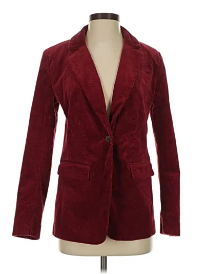 Pre-owned Ann Taylor Loft Blazer Jacket In Burgundy