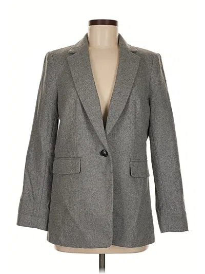 Pre-owned Ann Taylor Loft Blazer Jacket In Gray