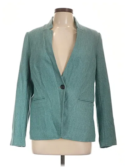 Pre-owned Ann Taylor Loft Blazer Jacket In Teal