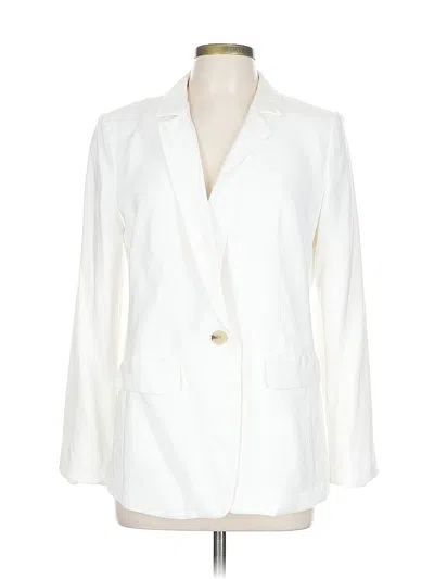 Pre-owned Ann Taylor Loft Blazer Jacket In White