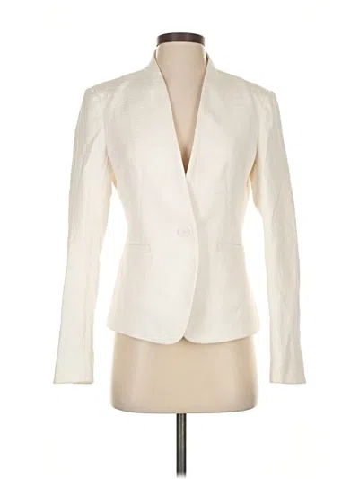 Pre-owned Ann Taylor Loft Blazer Jacket In White
