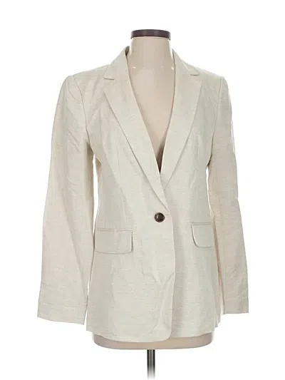 Pre-owned Ann Taylor Loft Blazer Jacket In White