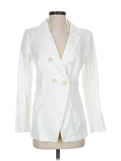 Pre-owned Ann Taylor Loft Blazer Jacket In White